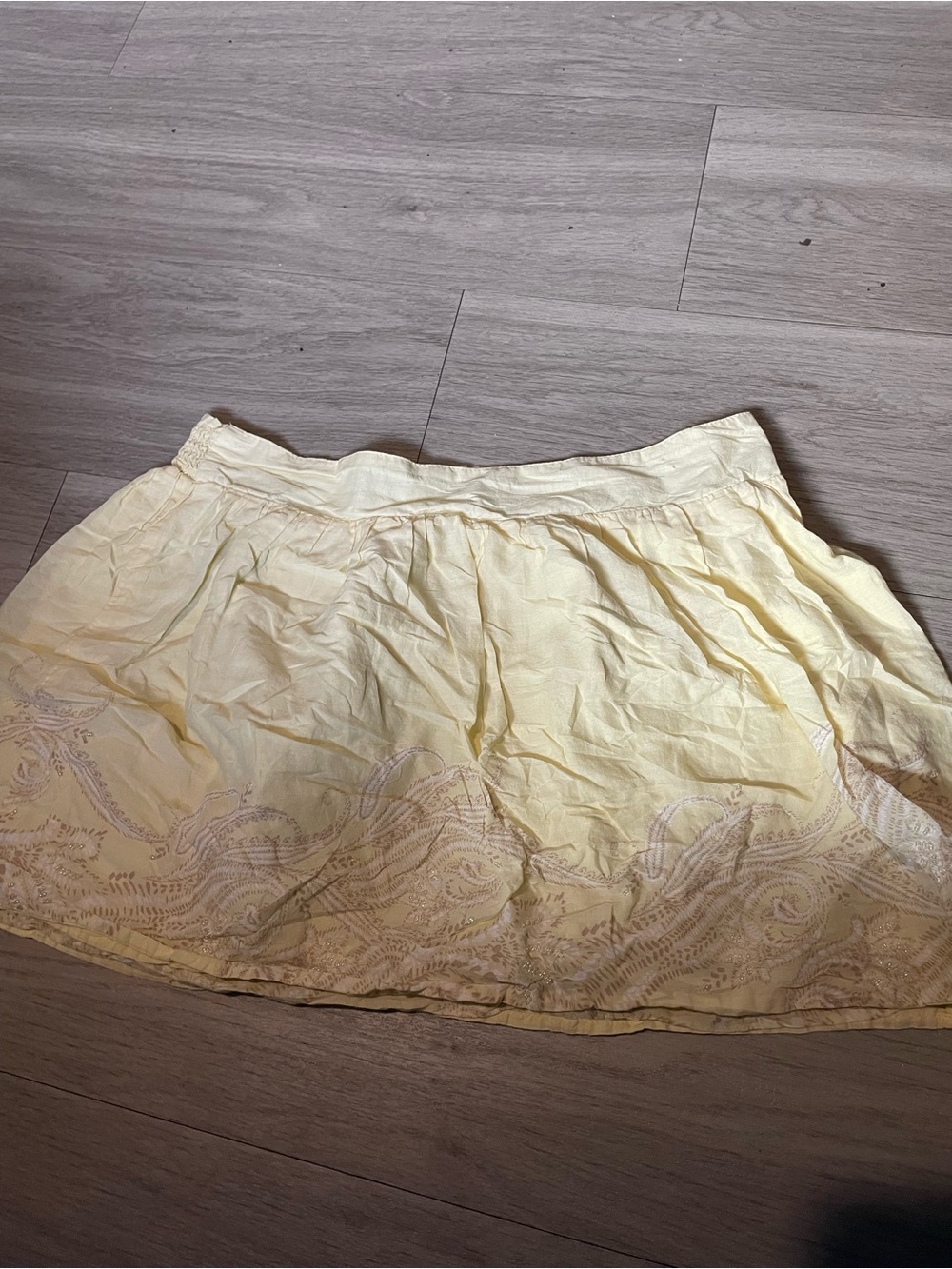 SO Pale Yellow Embroidered Circle Skirt